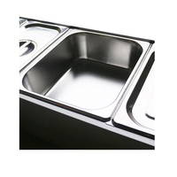 Bain-marie électrique commercial de comptoir en acier inoxydable avec verre incurvé pour buffet et restauration