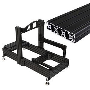 Sim Racing Rig Driving Cockpit Gaming 4080 40160 Black Anodized Aluminum Extrusion Profiles for Sim Racing <b>Frames</b> - Product Image 2