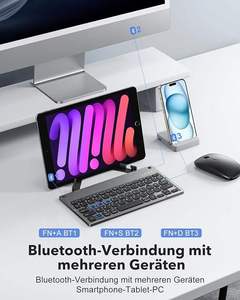 Foldable bluetooth Keyboard Wholesale Stock Ce Rohs Folding bluetooth Wireless Keyboard with <b>Stand</b> for iPad Laptop Phone - Product Image 2
