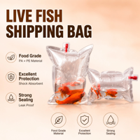 Sac de transport pour poissons vivants 180 microns, 30*50, haute transparence, pour l'aquaculture et les grossistes en produits de la mer - Fournisseur Fabricant