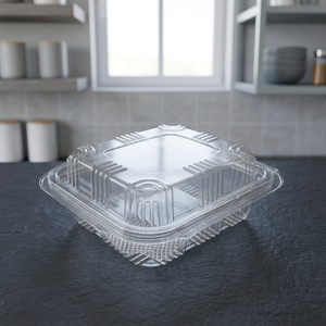 Crystal-clear PET Blister Hinge Box 250 ML / 8 OZ Capacity Eco-Friendly Recyclable Pack for Bakery <b>Sweet</b> Wholesale - Product Image 2