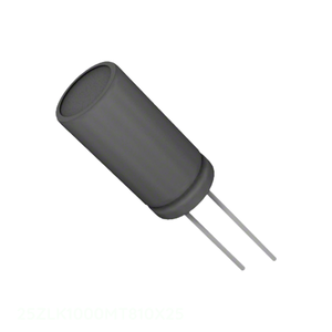 Condensador de canal del fabricante, de orificio pasante, de aluminio, 1000 uF, 20%, 25V, radial, 25ZLK1000MT810X25 - Product Image 1