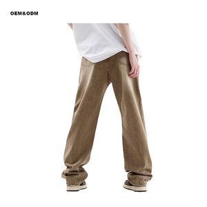 Nouveauté Pantalon en jean slim pour <span class=keywords><strong>homme</strong></span> Taille mi-haute Style droit Lavage clair Vintage Khaki Dégradé de couleur <span class=keywords><strong>Jeans</strong></span> rétro - Product Image 2