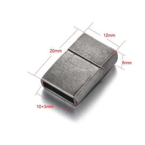 Boucle de bracelet en cuir avec fermoir magnétique en acier inoxydable antique personnalisé pour accessoires de bijoux DIY, trou de 10x3mm, couleur lividité - Product Image 6