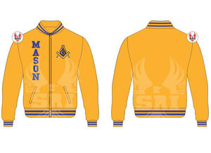 Veste maçonnique Mason Letterman Veste en satin sur mesure | Veste universitaire maçonnique avec logo de broderie personnalisé Regalia pour hommes - Product Image 5