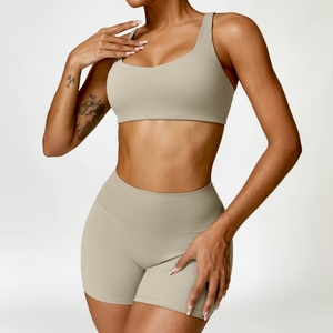 Conjunto Deportivo para Mujer, Ropa de Yoga, Conjunto de Chándal, Tops y Leggings con Control de Abdomen, Top Deportivo Corto, Brasier Deportivo, Pantalones Cortos de Ciclismo, Fitness - Product Image 3