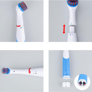 Soap Dispensing Dish <strong>Brush</strong> Set <strong>Electric</strong> <strong>Cleaning</strong> <strong>Brush</strong> with Household All Purpose 4 <strong>Brush</strong> Heads for Kitchen &amp; Household <strong>Cleaning</strong> - Product Image 5