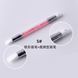 Nouvelle Arrivée 5pcs Double Tête Nail Art Pen Set Soft Silicone Tip avec Acrylique Poignée pour Acrylique DIY Nail Design - Product Image 6