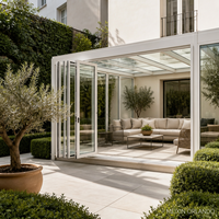 Véranda en aluminium et verre sur mesure MEIXIN Orlando avec toit plat, portes pliantes, isolation thermique, imperméable, pour patio, villa, jardin