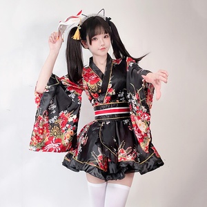 <span class=keywords><strong>Yukata</strong></span> Kimono <span class=keywords><strong>Japonais</strong></span> Traditionnel pour <span class=keywords><strong>Femme</strong></span>, Robe de Nuit d'Été en Coton à Imprimé Floral, Costume de Cosplay, Ensemble de Peignoir de Festival - Product Image 2