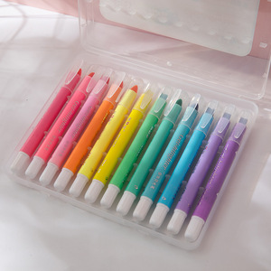 Bâtons surligneurs pastel rotatifs solides 12 couleurs solubles dans l'eau grande capacité pour enfants - Product Image 1