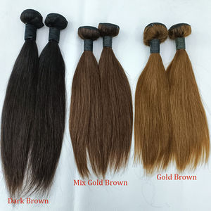 Letsfly 10A estensione dei <span class=keywords><strong>capelli</strong></span> colorati <span class=keywords><strong>capelli</strong></span> umani cuticola vergine allineata marrone scuro <span class=keywords><strong>oro</strong></span> marrone <span class=keywords><strong>capelli</strong></span> di colore 10-16 pollici - Product Image 2