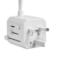 Adaptateur de voyage avec multiprise EU, câble de 1,5 m, prise universelle tout-en-un 10A pour les voyages internationaux, indispensable