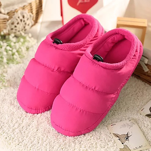 Comfortable Memory Foam Women's Winter Super Warm Camping Indoor Quilted <strong>Down</strong> <strong>Slippers</strong> for Men - Product Image 4