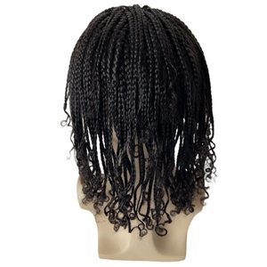 Sistemas de Cabello Humano Virgen Indio de 12 Pulgadas 1B #   Toupee de <span class=keywords><strong>Trenzas</strong></span> Box Braids 8x10 de Encaje Completo <span class=keywords><strong>para</strong></span> Hombres Negros - Product Image 6