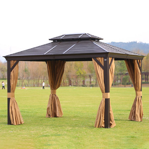 Sombrilla de aleación de aluminio de estilo moderno para exteriores, pabellón para Patio, jardín, cortina doble impermeable, cabina de <span class=keywords><strong>casa</strong></span> de cuatro esquinas - Product Image 3