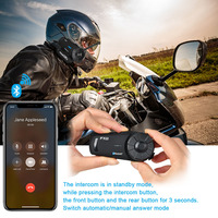 2 pièces Fodsports Fx8 8 Riders Casque de moto Bluetooth Casque audio Haut-parleurs Prise en charge des appels mains libres