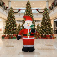 Père Noël gonflable en plastique de 1,20 m avec bonbons et lumières LED pour décoration de jardin