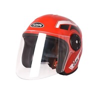 Casque de moto demi-face certifié 3C, coque ABS, double visière, pare-soleil, casque de sécurité imperméable, scooter électrique, vélo