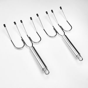 Forchetta per Tacchino Grande in Acciaio Inossidabile, Forchetta a 4 Punte con Manico in Tubo Metallico per Barbecue all'Aperto e Arrosto al <span class=keywords><strong>Forno</strong></span> - Product Image 2