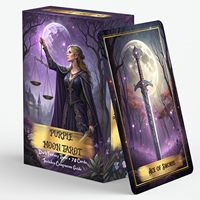 Kartu Tarot XINKE Dark Fantasy Gothic Grosir, 78 Kartu, Buku Panduan, Purple Moon Oracle, Ramah Lingkungan, Full Color