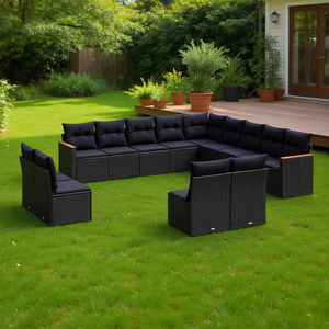 Set Divano da Esterno 13 Pezzi in Polyrattan, Arredamento da Giardino con Cuscini, Design Contemporaneo per Cortile - Product Image 2