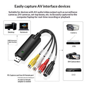 การ์ดจับภาพวิดีโอ USB อุปกรณ์บันทึกวิดีโอ AV เสียงและวิดีโอ VHS VCR DVD เป็นดิจิตอลคอนเวอร์เตอร์สำหรับพีซี ทีวี เครื่องเล่นเทป กล้องวิดีโอ - Product Image 4
