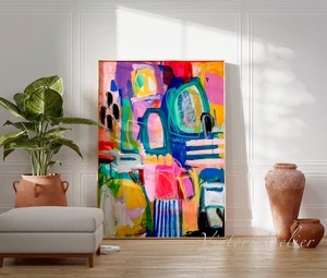 Dipinto a <span class=keywords><strong>olio</strong></span> astratto moderno di grandi dimensioni, personalizzabile, colorato e testurizzato, dipinto a mano, per decorare le pareti di casa e il soggiorno. - Product Image 3