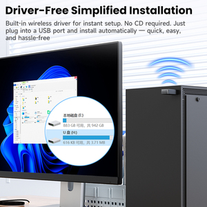 Toocki Chất lượng cao không dây USB Wi-Fi Adapter Wi-Fi 6 dual-band (2.4G/5G) 900Mbps tốc độ trình điều khiển miễn phí cho nhà đa thiết bị sử dụng - Product Image 3
