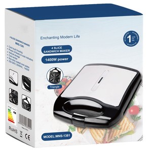 <b>Sandwich</b> <b>Maker</b> MNS-1381 Electric Double-Sided Heating For Home Use European 220V Stainless Steel Panel - Product Image 3
