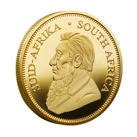 Moneda Conmemorativa Clásica Sudafricana Krugerrand, Diseño de Paul Kruger y Springbok, Artesanía en Metal, Recuerdo Coleccionable, Regalo