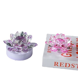 Honor of Crystal Figurines Wedding <strong>Party</strong> Decor Gifts Souvenir 80Mm <strong>Quartz</strong> Crystal Lotus Flower Crafts Glass Crystal Flower - Product Image 3