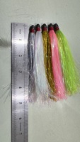 OEM 13cm/5.12" Sea Witch Lead Head Mylar Flash Teaser Tail Trolling Lure DIY Tuna Snapper Saltwater Ballyhoo Bass Squid Jigs