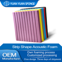 Panneaux acoustiques en mousse polyuréthane ignifugés haute densité en forme de bande, isolation phonique, livraison rapide, populaires pour hôtels