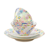 Service de table en céramique 60 pièces style luxe léger, motif végétal, compatible micro-ondes, coffret cadeau, idéal pour l'inauguration de la maison
