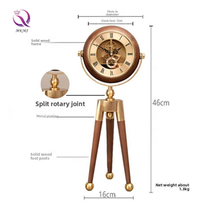 Mkmj phong cách Châu Âu hộ gia đình trang trí bàn Giá ba chân đồng hồ yên tĩnh bánh cổ điển trang trí bàn Đồng hồ nhà máy tính để bàn phụ kiện - Product Image 4