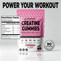Neewwon Complément Pré-Entraînement Végétalien Sans Sucre 5g Créatine Monohydrate en Gommes pour Femmes en Sachets Nutrition Sportive Gommes