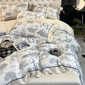 Smooth Modern Cotton-Polyester Blend Eco-Friendly Four-Piece Customizable All-Season Bedding Set Grade Multi-Size Gifts for - Product Image 1