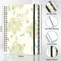 Carnet de planification hebdomadaire et mensuelle A5 en cuir PU personnalisé avec logo imprimé, agenda 2026, cadeau