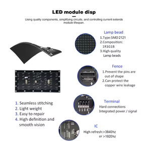 Módulo LED Flexible Personalizado, Pantalla LED Enrollable de 320x160mm, Pantalla LED Flexible de Mantenimiento Frontal - Product Image 4