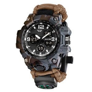 Outdoor Survival <b>Watch</b> Emergency Tactics Umbrella Rope Survival <b>Watch</b> and <b>Compass</b> Customized Logo Digital Sports <b>Watch</b> - Product Image 2