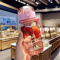 Botol air minum kebugaran Gym, botol air minum plastik bening untuk olahraga, botol air siswa, 400ml 500ml 550ml