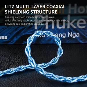 KBEAR Palm Thunder monocristal cuivre plaqué argent <span class=keywords><strong>HiFi</strong></span> mise à niveau des écouteurs câble d'extension moniteur intra-auriculaire fil des écouteurs filaires - Product Image 3