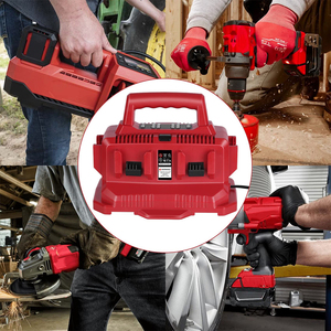 Cargador de Batería Rápido de 6 Puertos y 18 V, Reemplazo para Milwaukee 48-59-1806, Compatible con M18 14.4V-18V, Carga Simultánea de 6 Baterías - Product Image 6