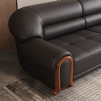 Ensemble de canapés en cuir de luxe moderne, canapé droit de luxe pour bureau, villa, salon, chambre à coucher, hôtel, cadre en bois, canapé modulaire sectionnel