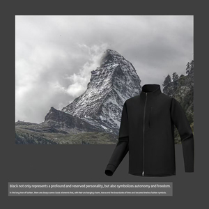 Vente en gros - <span class=keywords><strong>Veste</strong></span> décontractée sportive pour homme, coupe ample 3D, couleur unie, col montant, idéale printemps-automne - Product Image 3