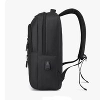 Mochila duradera de nailon a rayas para ordenador portátil con cierre de cremallera, Asa con correa, forro de poliéster, Puerto USB, material de PC de viaje Unisex