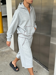 Sweat à capuche zippé pour homme <span class=keywords><strong>Zom</strong></span> Clothing 320-400 g/m² <span class=keywords><strong>100</strong></span> % coton de haute qualité, sweat à capuche épais, logo personnalisé, sweat à capuche uni pour homme - Product Image 2