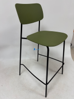 Tabouret de bar nordique avec siège en plastique PP et structure métallique, chaise haute pour café, restaurant, îlot de cuisine, salle à manger, bureau, usage commercial