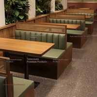 Ensemble de canapés modernes en bois massif pour restaurants commerciaux, salons de thé, restaurants chinois occidentaux, snack-bars et salons de thé au lait